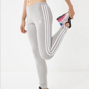 Adidas Grey 3-stripes tights